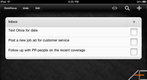 Omnifocus iPad inbox Omnifocus iPad inbox