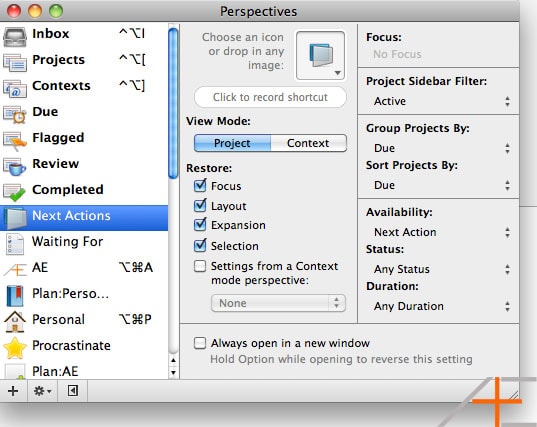 Next Actions in Omnifocus Next Actions in Omnifocus