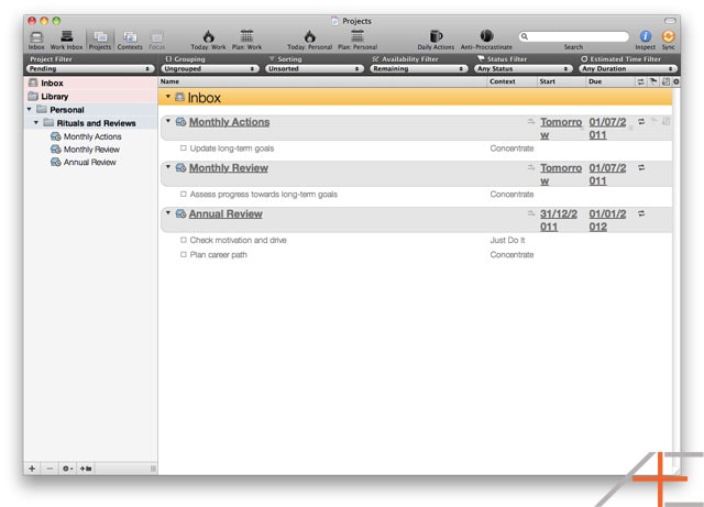 OmniFocus Advanced: Pending Projects OmniFocus Advanced: Pending Projects