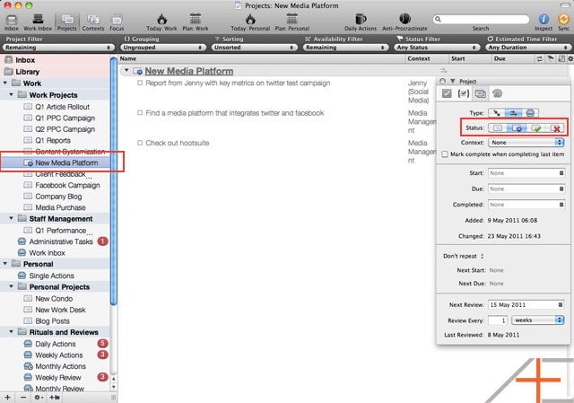 OmniFocus Advanced: Project Statuses OmniFocus Advanced: Project Statuses