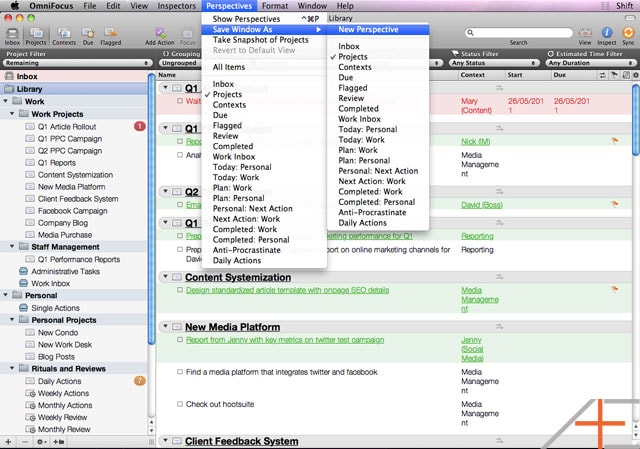 OmniFocus Creating Custom Perspectives OmniFocus Creating Custom Perspectives