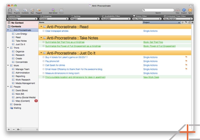 OmniFocus Tom Jenkins' Anti-Procrastinate Perspective OmniFocus Tom Jenkins' Anti-Procrastinate Perspective