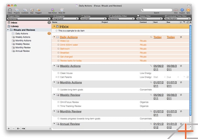 OmniFocus: Tom Jenkins' Daily Actions OmniFocus: Tom Jenkins' Daily Actions