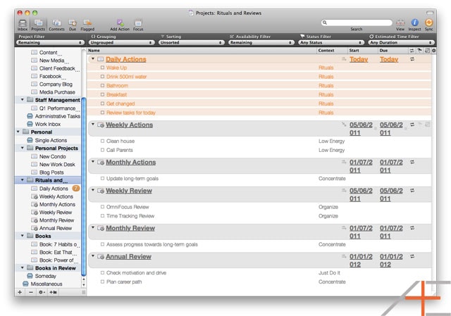 OmniFocus: Tom Jenkins' Daily Rituals OmniFocus: Tom Jenkins' Daily Rituals