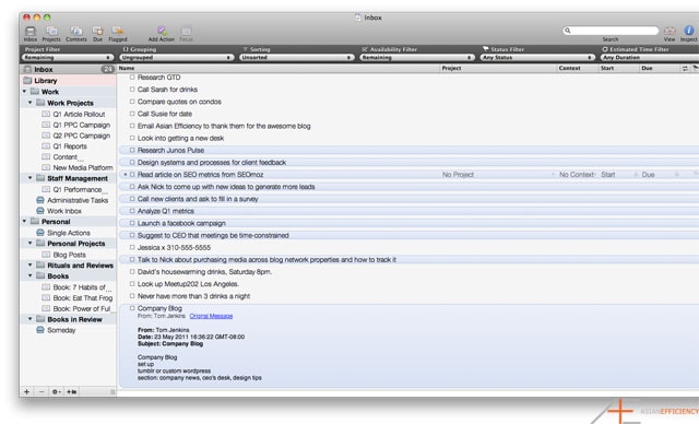 OmniFocus: Tom's Inbox OmniFocus: Tom's Inbox