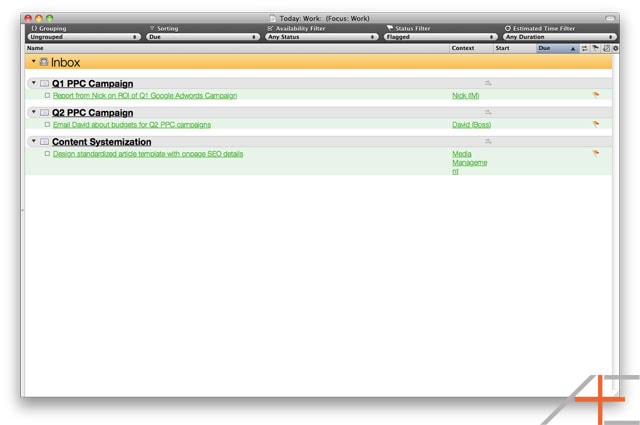 OmniFocus: Tom Jenkins' Today: Work Perspective OmniFocus: Tom Jenkins' Today: Work Perspective