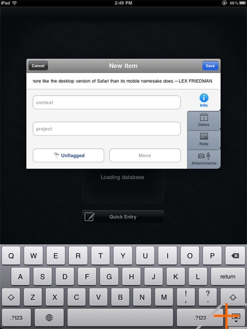 OmniFocus Workflow: iPad Quick Entry OmniFocus Workflow: iPad Quick Entry