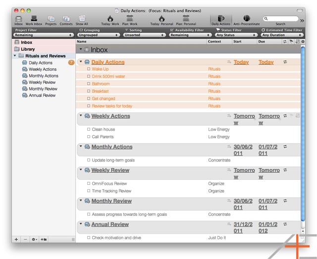 OmniFocus Workflow: Tom Jenkins' Morning Ritual View OmniFocus Workflow: Tom Jenkins' Morning Ritual View