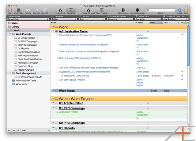 OmniFocus Workflow: Tom Jenkins' Work Planning for Tomorrow View OmniFocus Workflow: Tom Jenkins' Work Planning for Tomorrow View