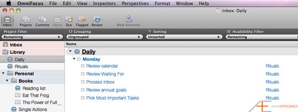 OmniFocus Daily Review OmniFocus Daily Review