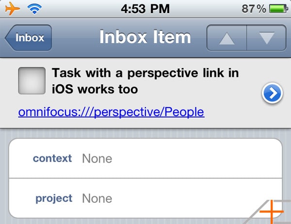 Perspective links on iPhone Perspective links on iPhone