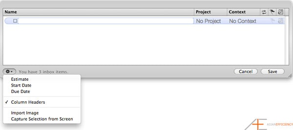 OmniFocus quick entry Omnifocus quick entry
