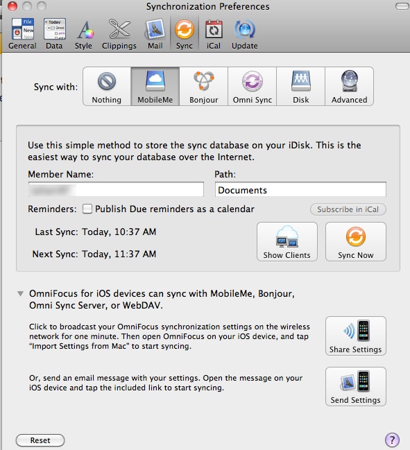 Omnifocus sync preferences Omnifocus sync preferences