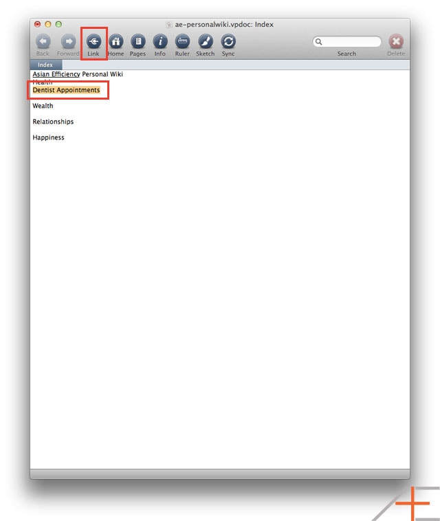 Creating links in Voodoopad Creating links in Voodoopad